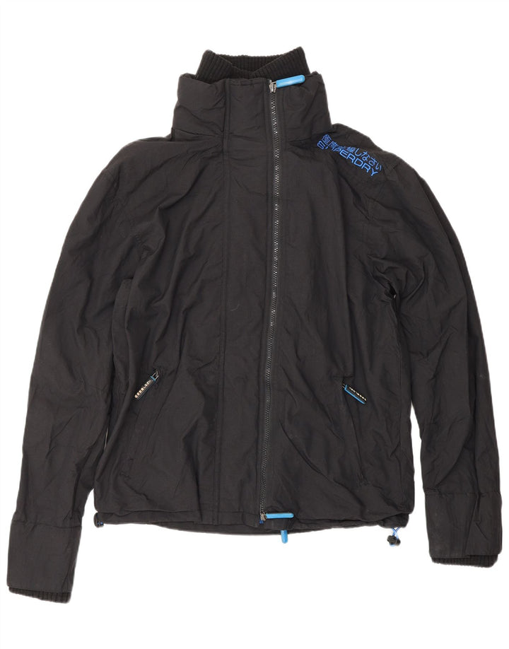 Jaqueta corta-vento feminina SUPERDRY The Windcheater UK 14 médio preto