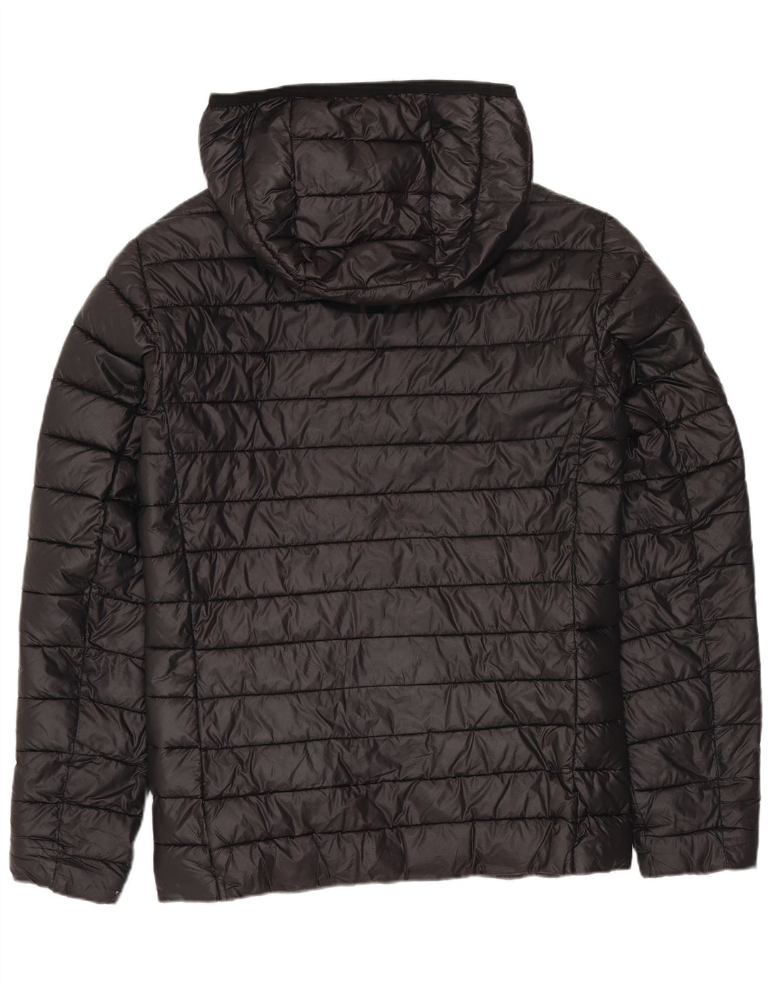 Jaqueta feminina acolchoada com capuz grande Calvin Klein Reino Unido 6 XS preto nylon