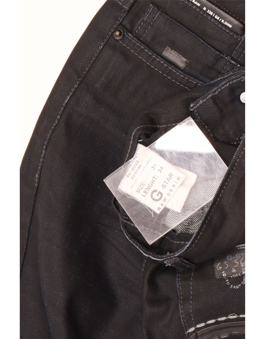 Jeans retos masculinos G-STAR W31 L34 algodão preto