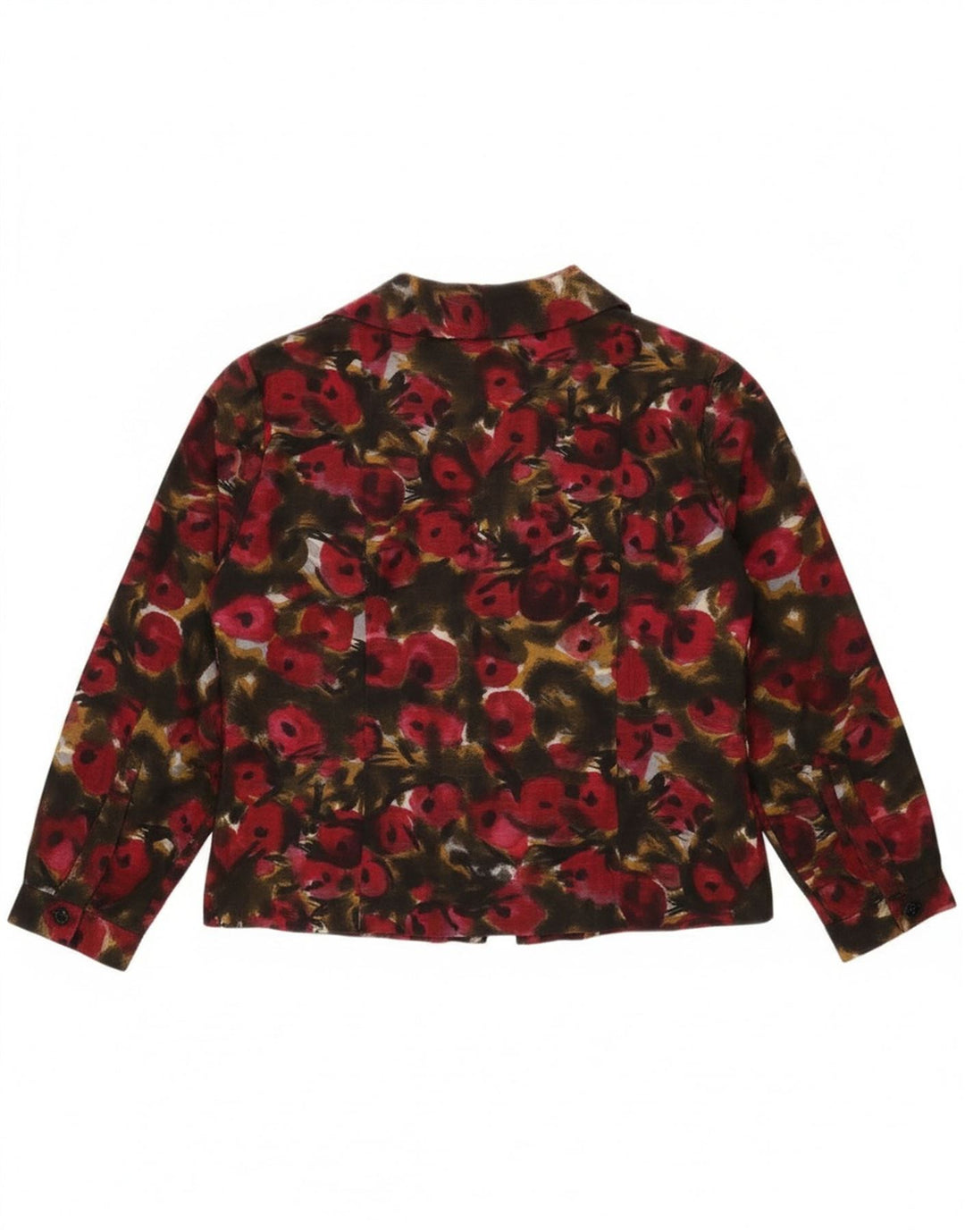 Blusa feminina vintage UK 16 grande floral multicolorida