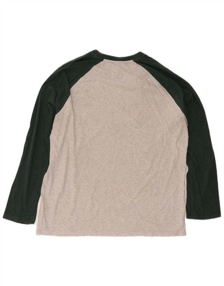 Top masculino Superdry manga comprida 2XL algodão colorblock cinza