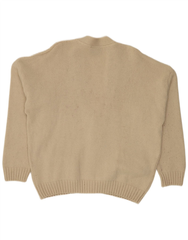 Suéter cardigã masculino Fiume IT 54 XL lã bege