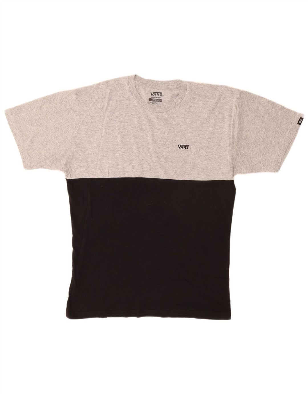Camiseta masculina Vans Classic Fit Top cinza médio colorblock algodão