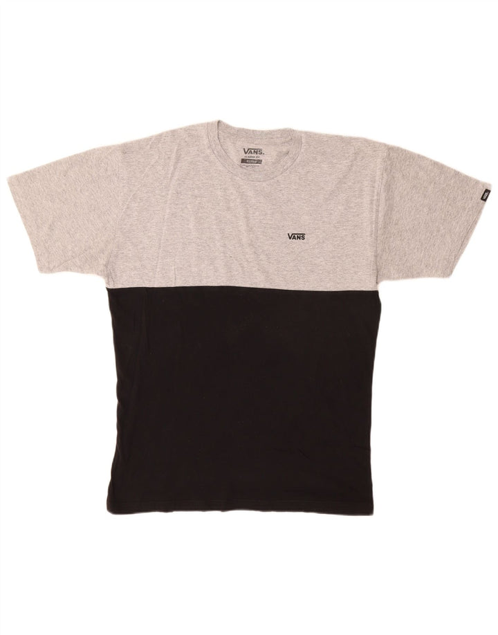 Camiseta masculina Vans Classic Fit Top cinza médio colorblock algodão