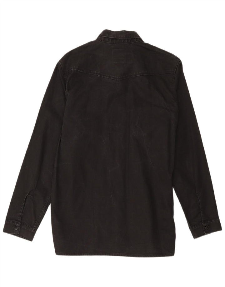Camisa jeans masculina Levi's pequena preta de algodão