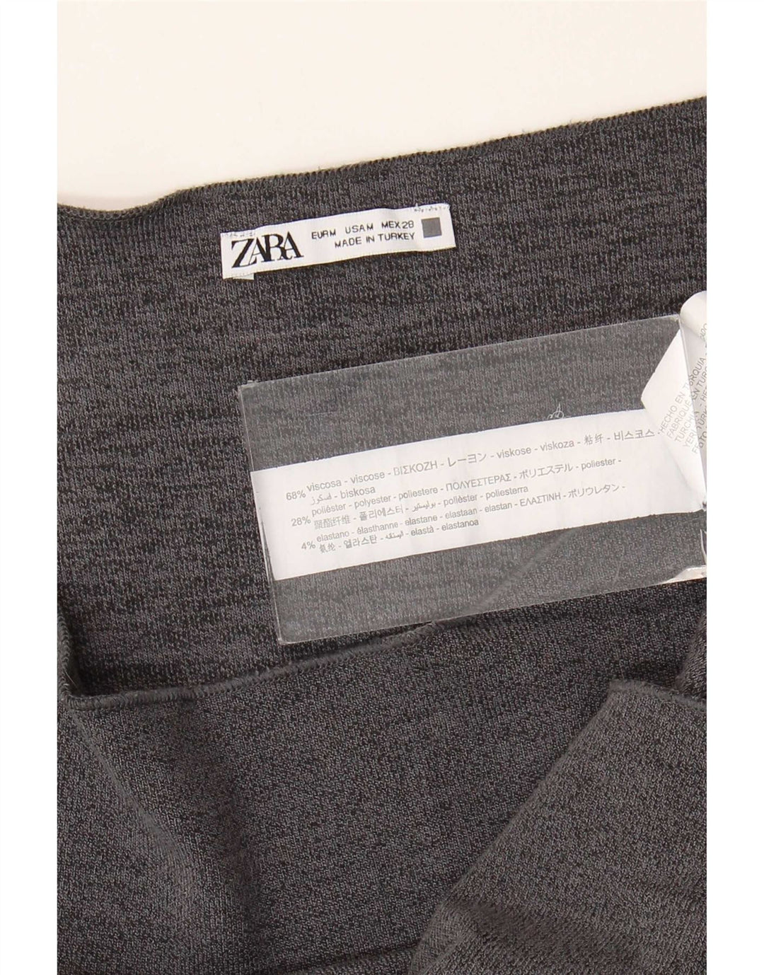 Vestido feminino Zara com bainha sem mangas UK 12 Viscose cinza médio