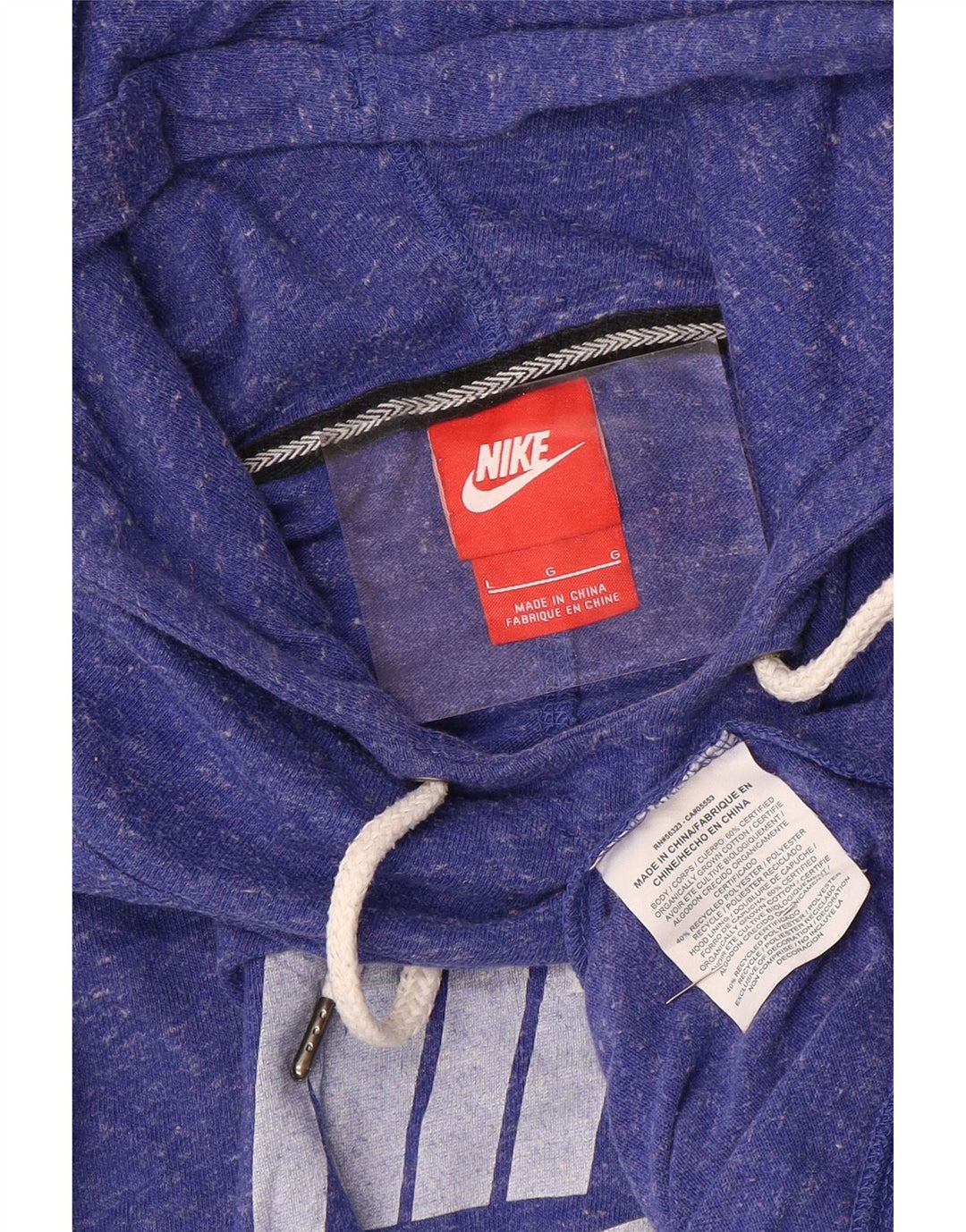 Jumper com capuz gráfico feminino NIKE UK 16 grande poliéster manchado roxo