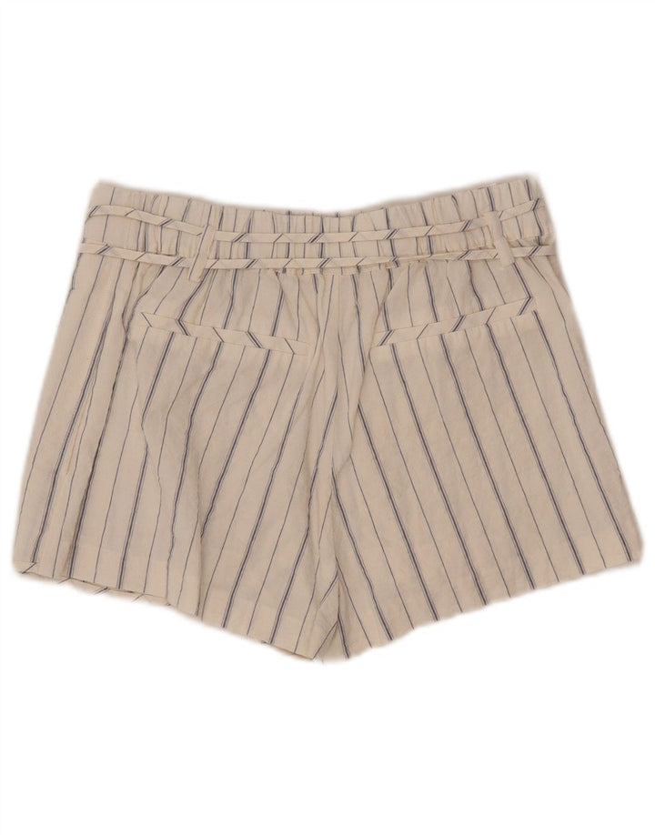 Calça feminina cintura alta Zara pequena W26 listrada branca