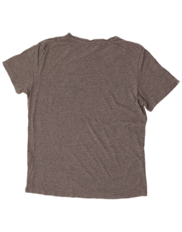 Camiseta masculina gráfica Jack & Jones Top algodão manchado cinza médio