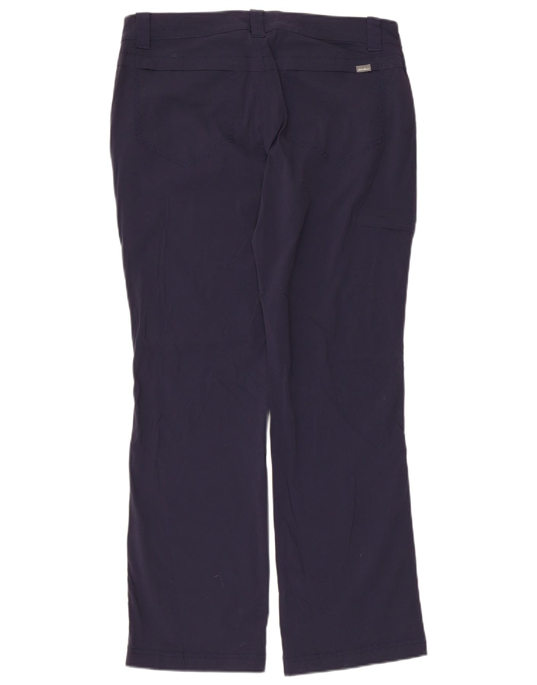 Calça cargo feminina Eddie Bauer reta EUA 8 médio W32 L28 azul marinho