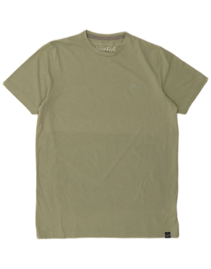 Camiseta masculina Weird Fish de algodão cáqui médio