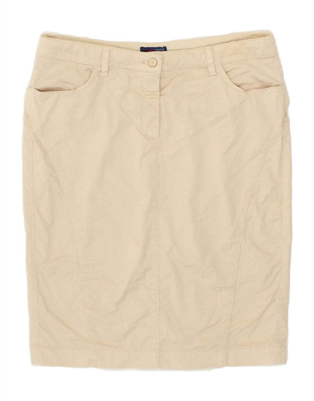 TRUSSARDI Womens Straight Skirt IT 46 Large W32  Beige Cotton Vintage Trussardi and Second-Hand Trussardi from Messina Hembry 