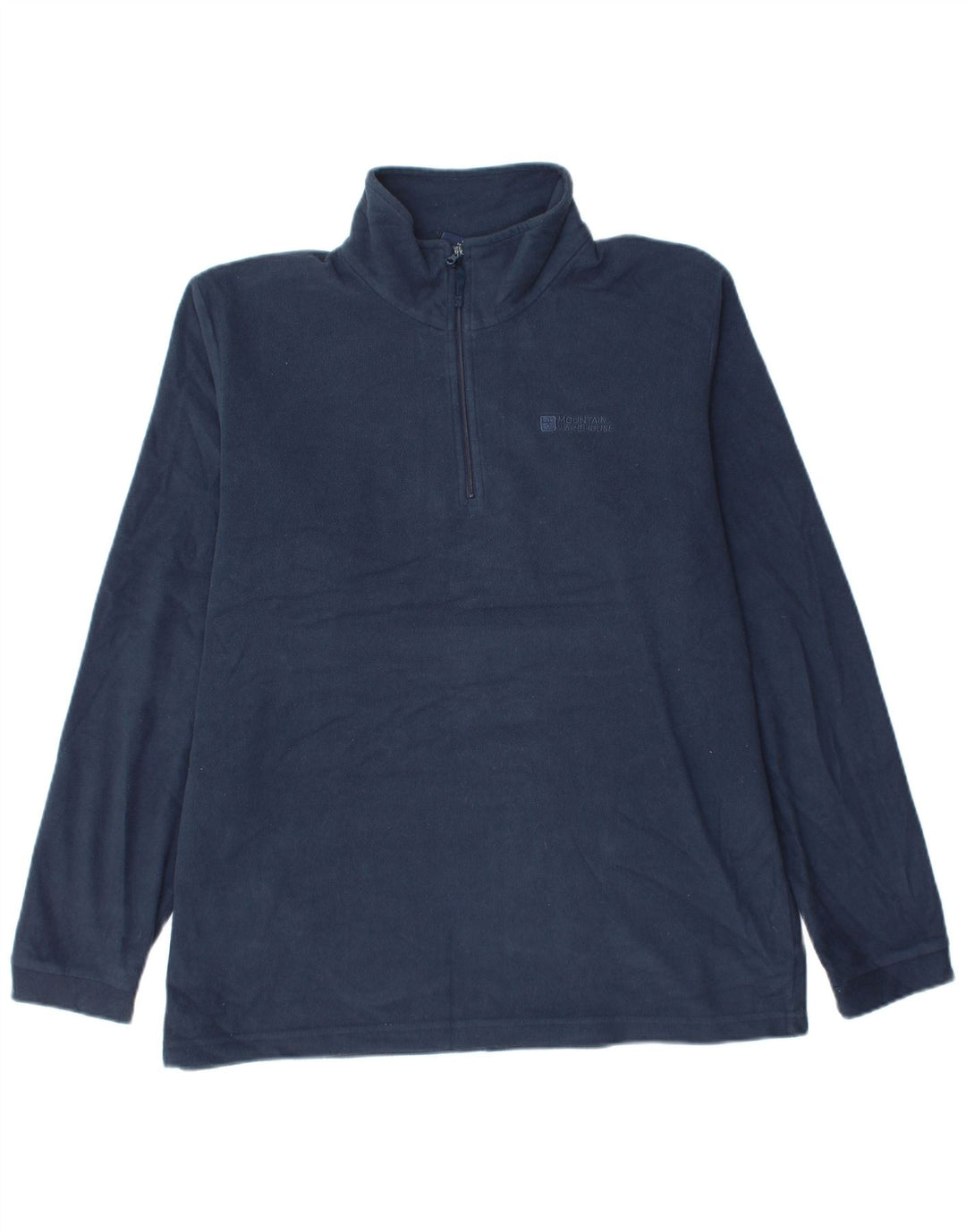 MOUNTAIN WAREHOUSE Suéter masculino de lã com zíper e gola grande poliéster azul marinho