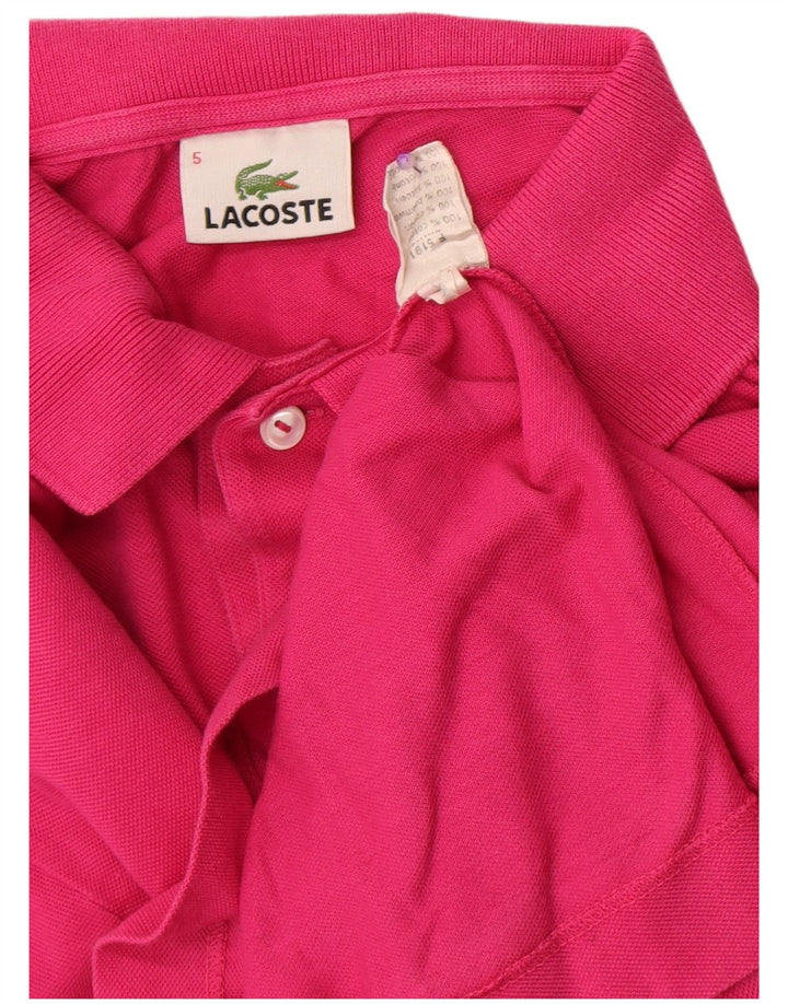 Camisa polo masculina Lacoste tamanho 5 grande algodão rosa