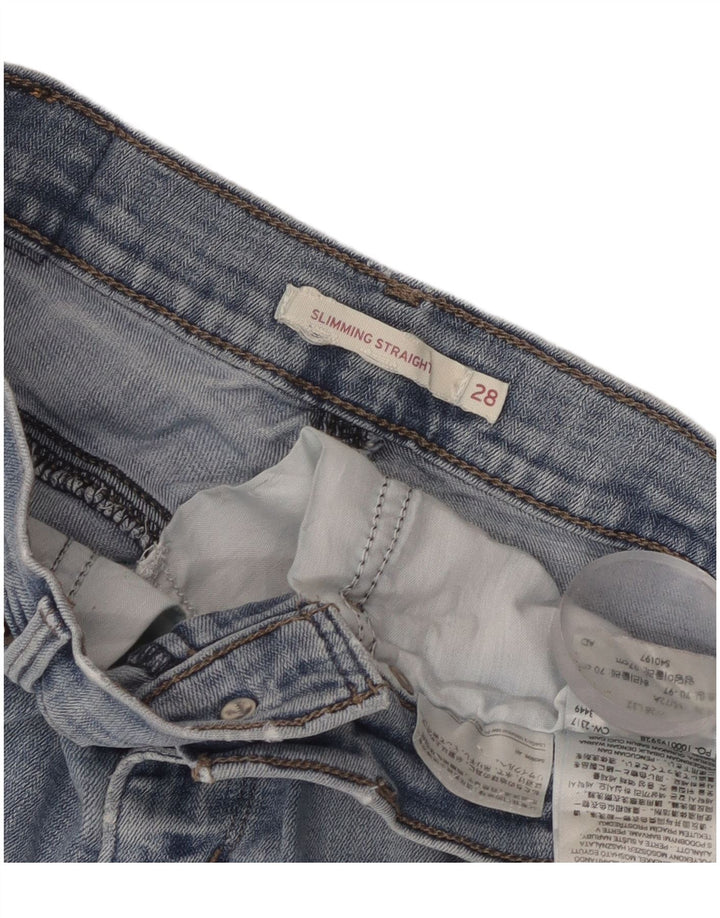 Shorts jeans feminino Levi's W28 algodão azul médio