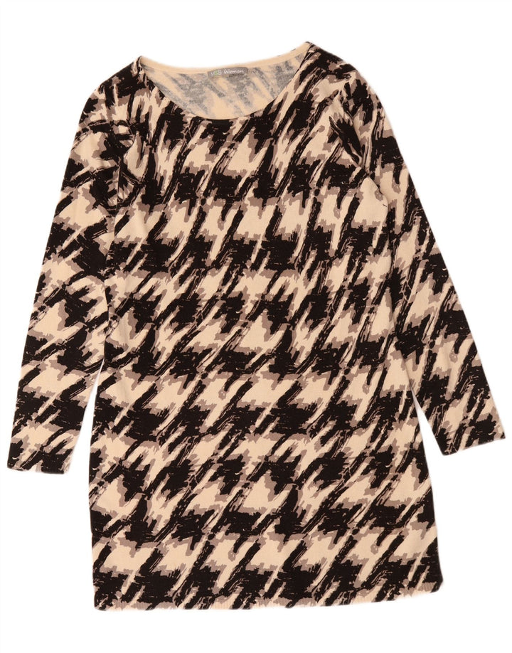 Vestido jumper feminino Marks & Spencer UK 16 grande preto houndstooth