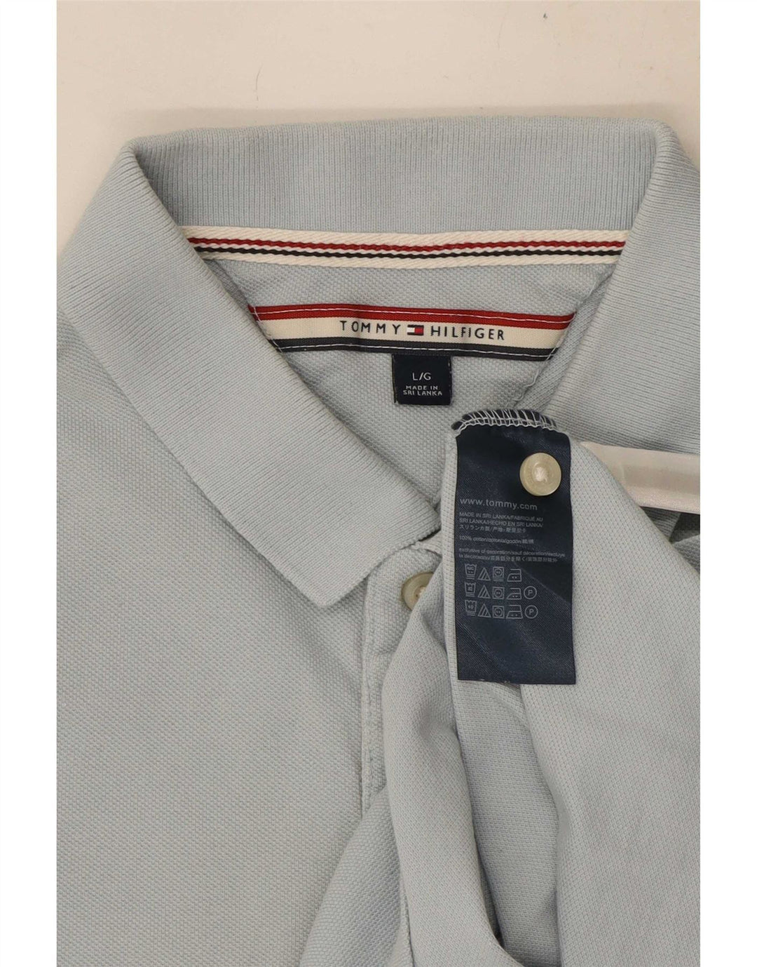 Camisa polo masculina Tommy Hilfiger grande algodão azul