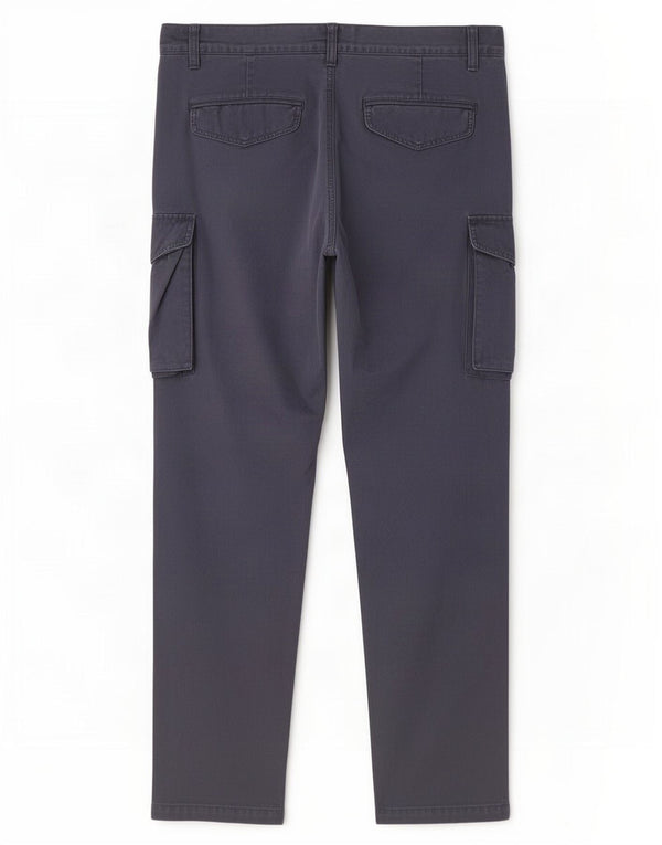 Calças cargo slim masculinas Benetton IT 54 2XL W38 L32 algodão azul marinho