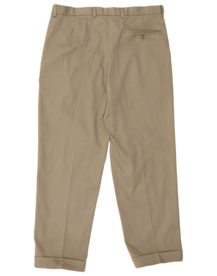 Calça chino masculina Marks & Spencer W34 L29 poliéster cinza
