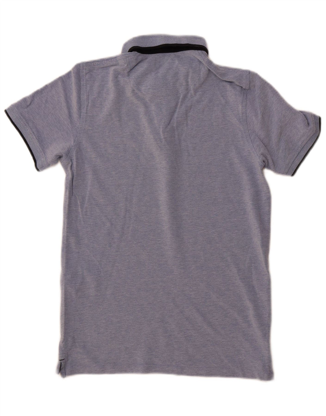 Camisa polo masculina JACK & JONES pequena de algodão manchado azul