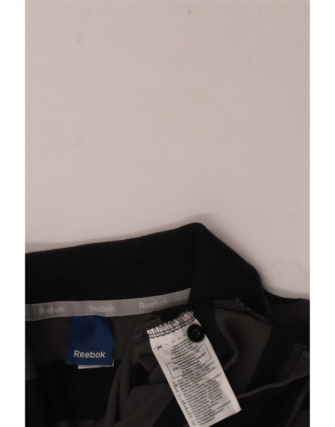 Camisa polo masculina Reebok XL cinza listrado algodão