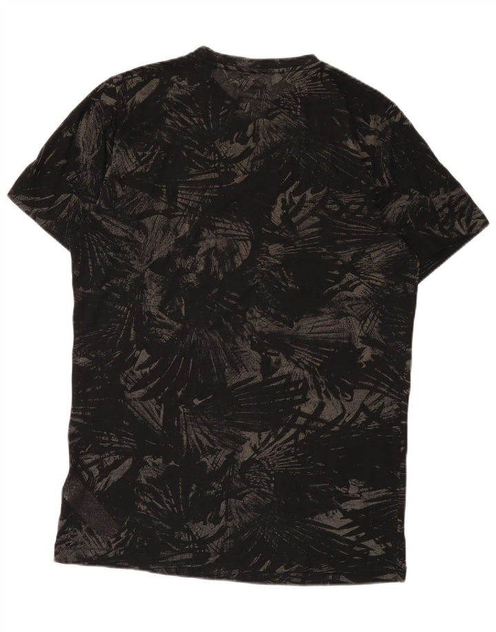 Diesel Camiseta Masculina Top Grande Poliéster Floral Preto