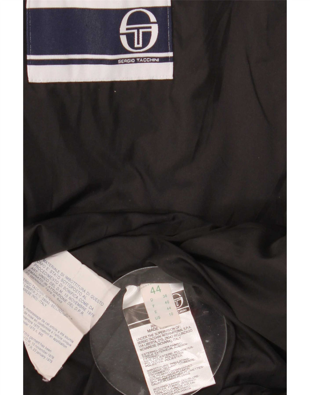 Jaqueta acolchoada feminina Sergio Tacchini IT 44 poliéster preto médio