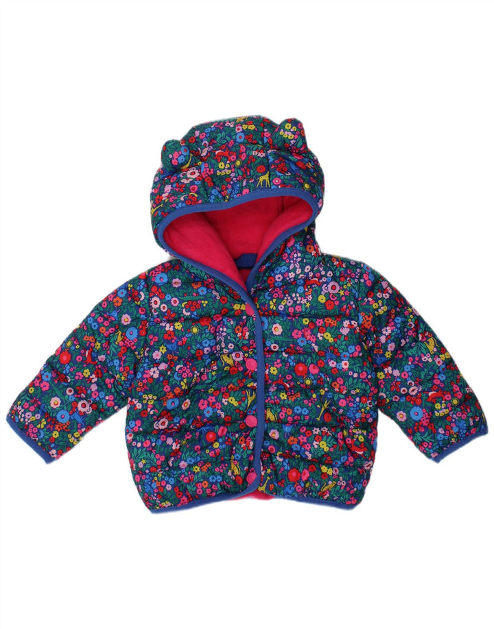 Jaqueta acolchoada com capuz para meninas JOULES 3-6 meses floral multicolorido