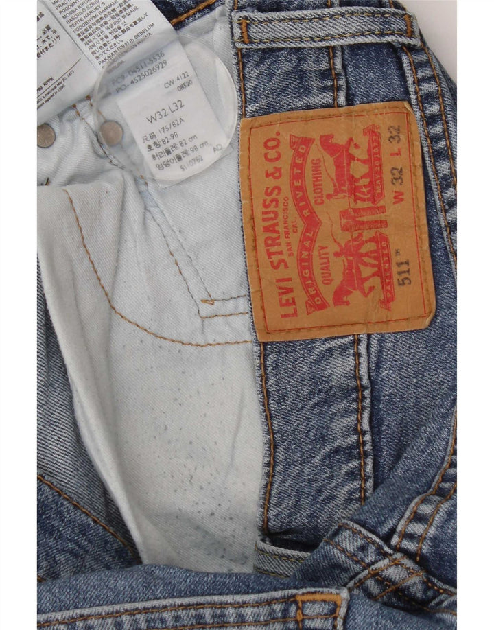 Levi's Masculino 511 Slim Jeans W32 L32 Azul Algodão
