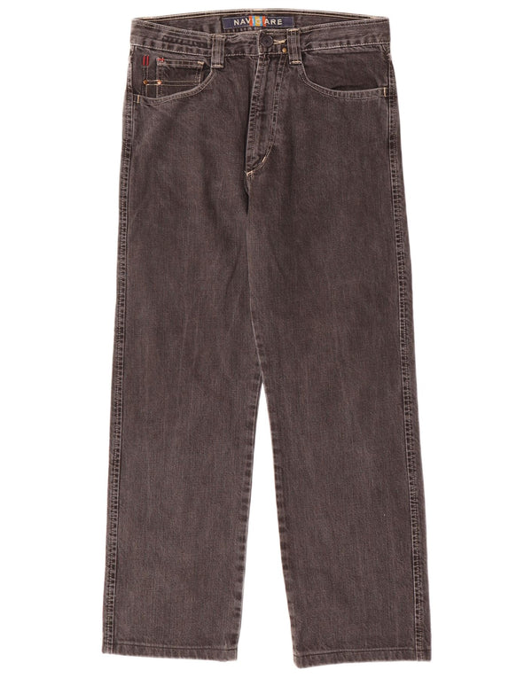 Navigare Mens Straight Jeans IT 46 Pequeno W30 L29 Algodão Cinza