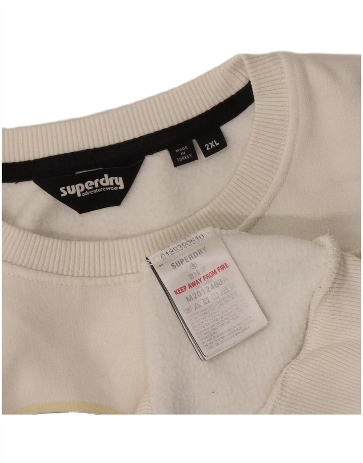 Superdry moletom gráfico masculino jumper 2XL algodão branco