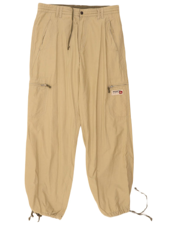 Quiksilver Mens Joggers Cargo Calças Médio W32 L32 Algodão Bege