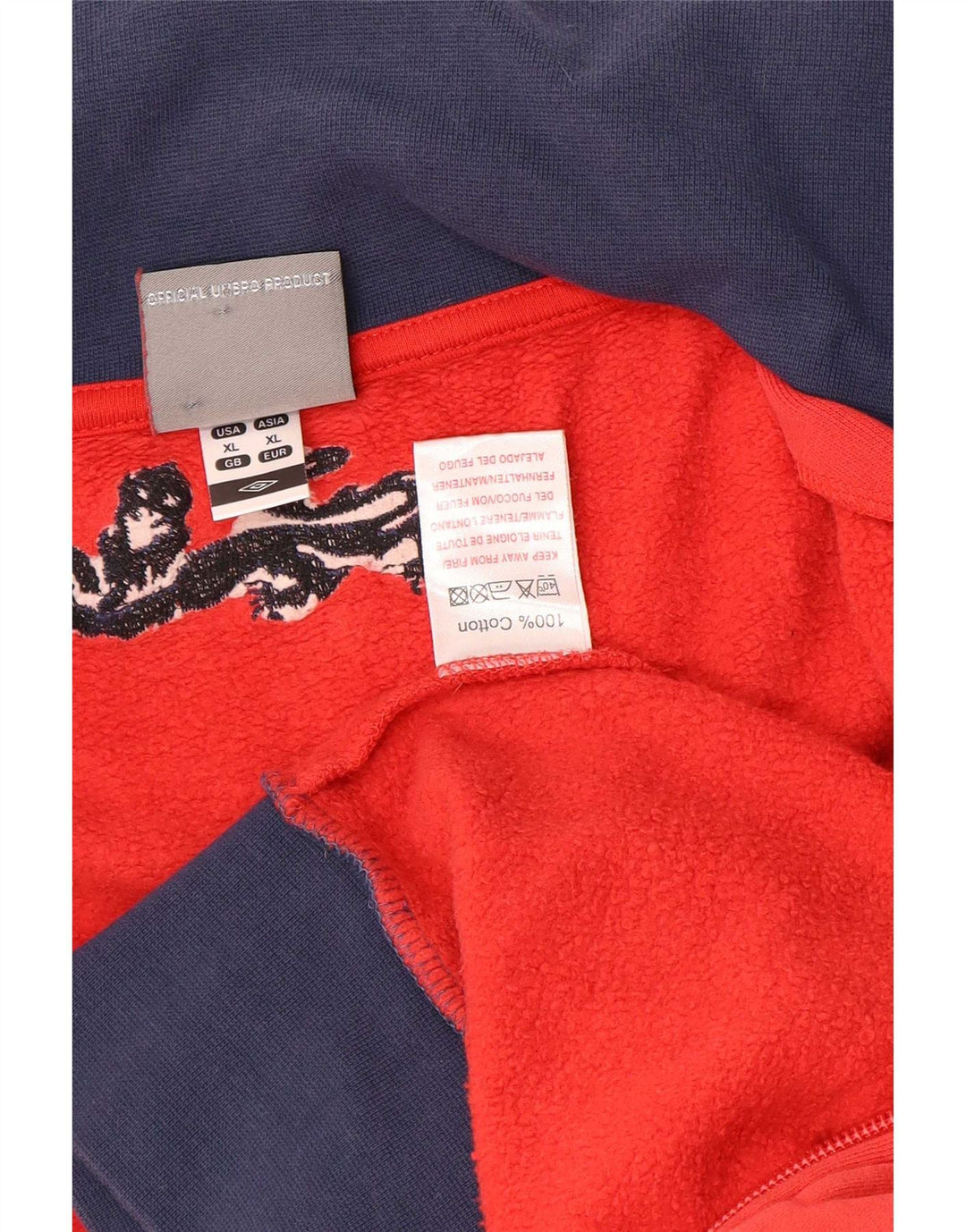 Umbro Mens Tracksuit Top Jacket XL Vermelho Colorblock Algodão