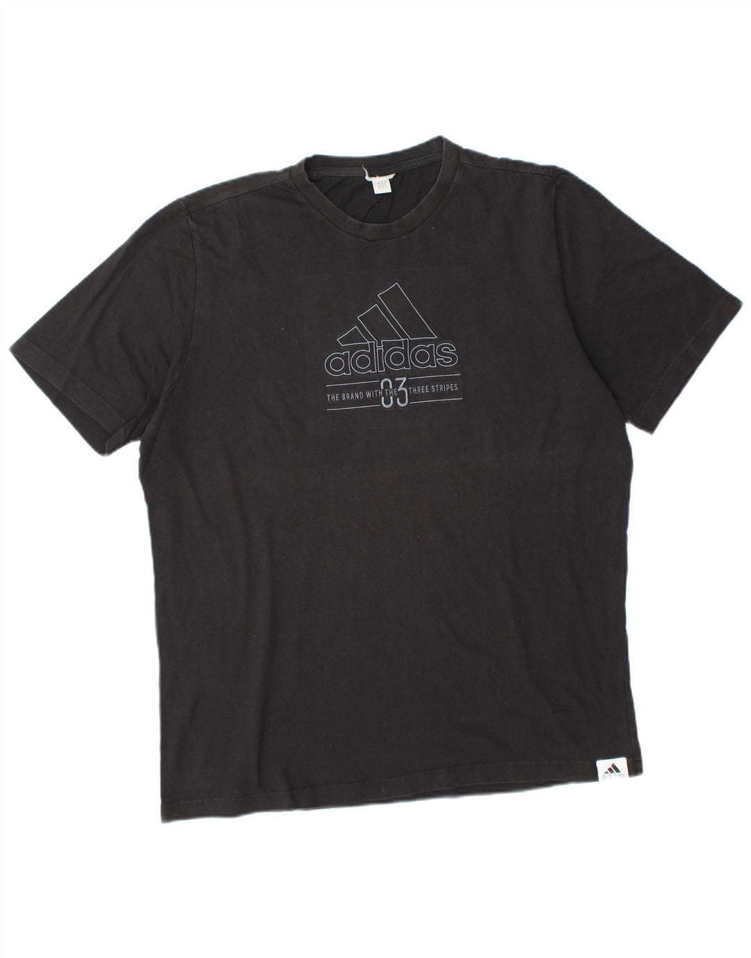 ADIDAS Mens Graphic T-Shirt Top Grande Preto