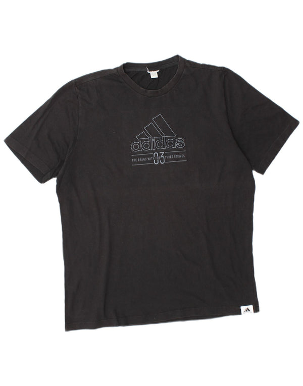 ADIDAS Mens Graphic T-Shirt Top Grande Preto