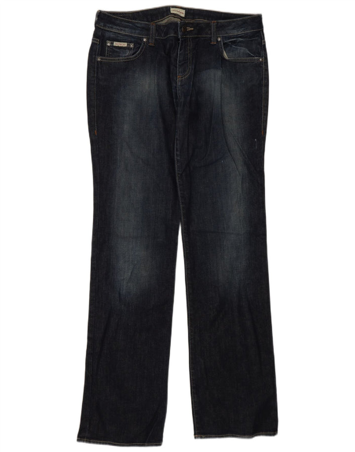 Calça jeans feminina Calvin Klein Bootcut W32 L34 azul marinho algodão