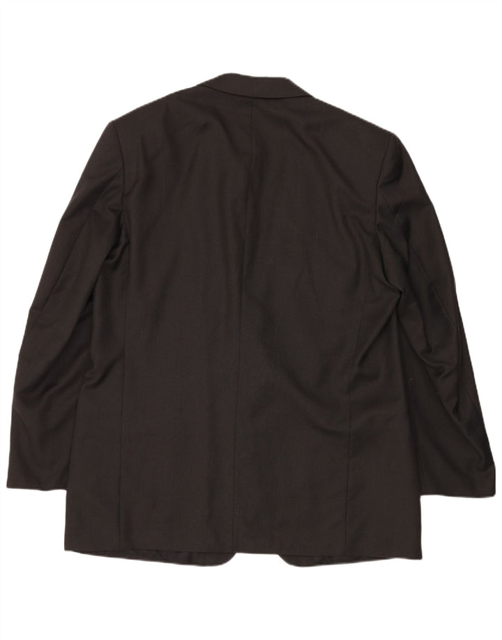 Jaqueta blazer masculina longa de 2 botões Marks & Spencer Reino Unido 46 XL cinza nova lã