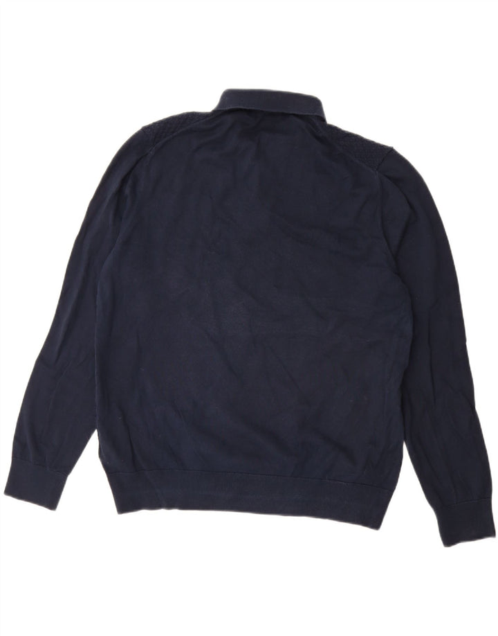 Suéter masculino MARKS & SPENCER com gola redonda, grande algodão azul marinho