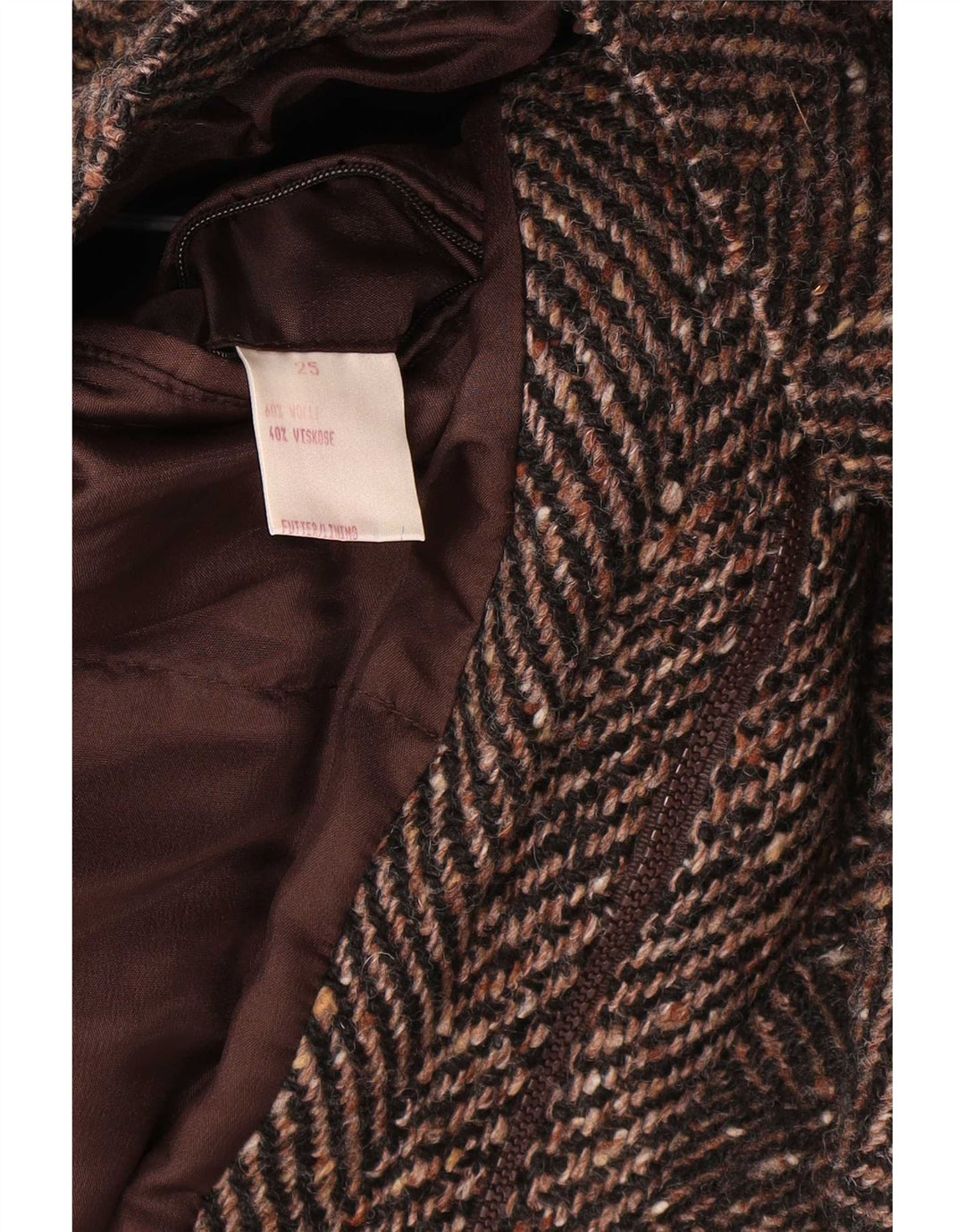 Jaqueta corta-vento masculina vintage UK 42 XL marrom espinha de peixe