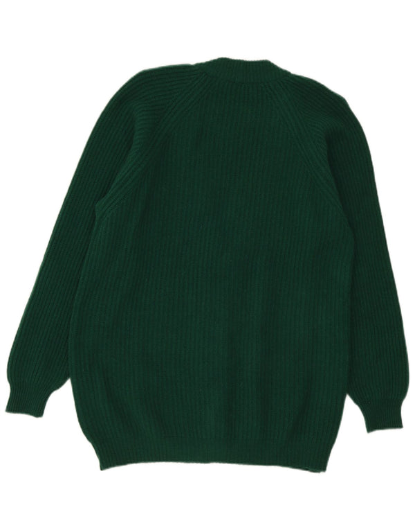 Suéter Cardigan Feminino Vintage Reino Unido 16 Lã Verde Grande
