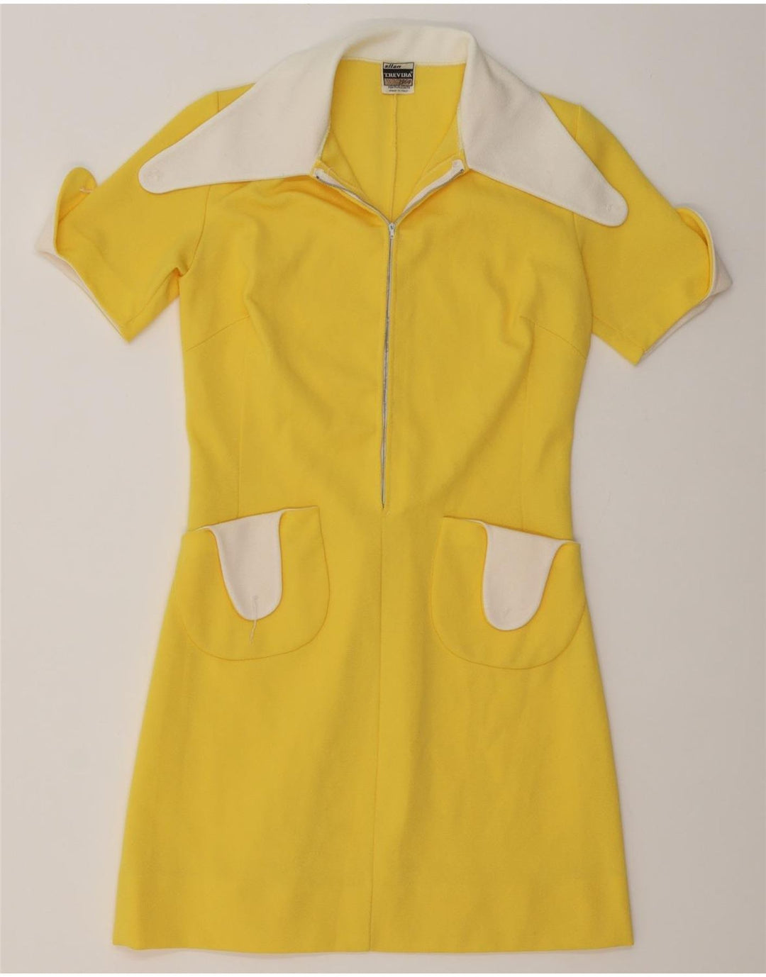 Vestido polo feminino Trevira IT 44 poliéster colorblock amarelo médio