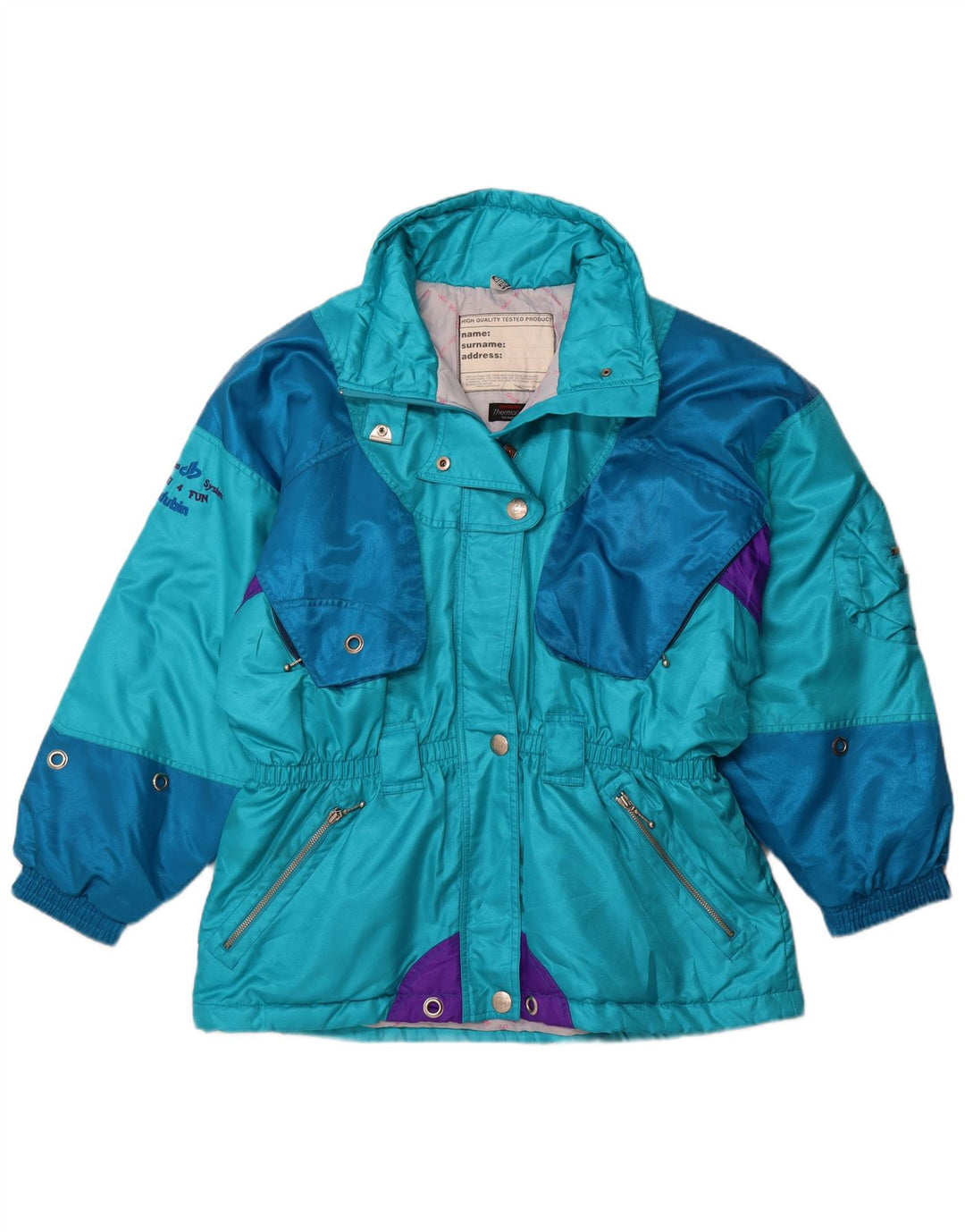 Jaqueta de esqui oversized feminina DUBIN EU 44 XL azul colorblock esportivo