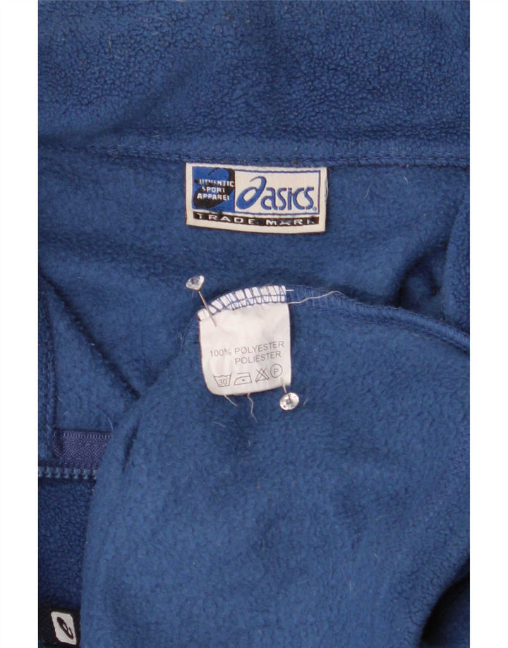 Asics Mens Zip Neck Fleece Jumper Grande Azul Marinho Poliéster