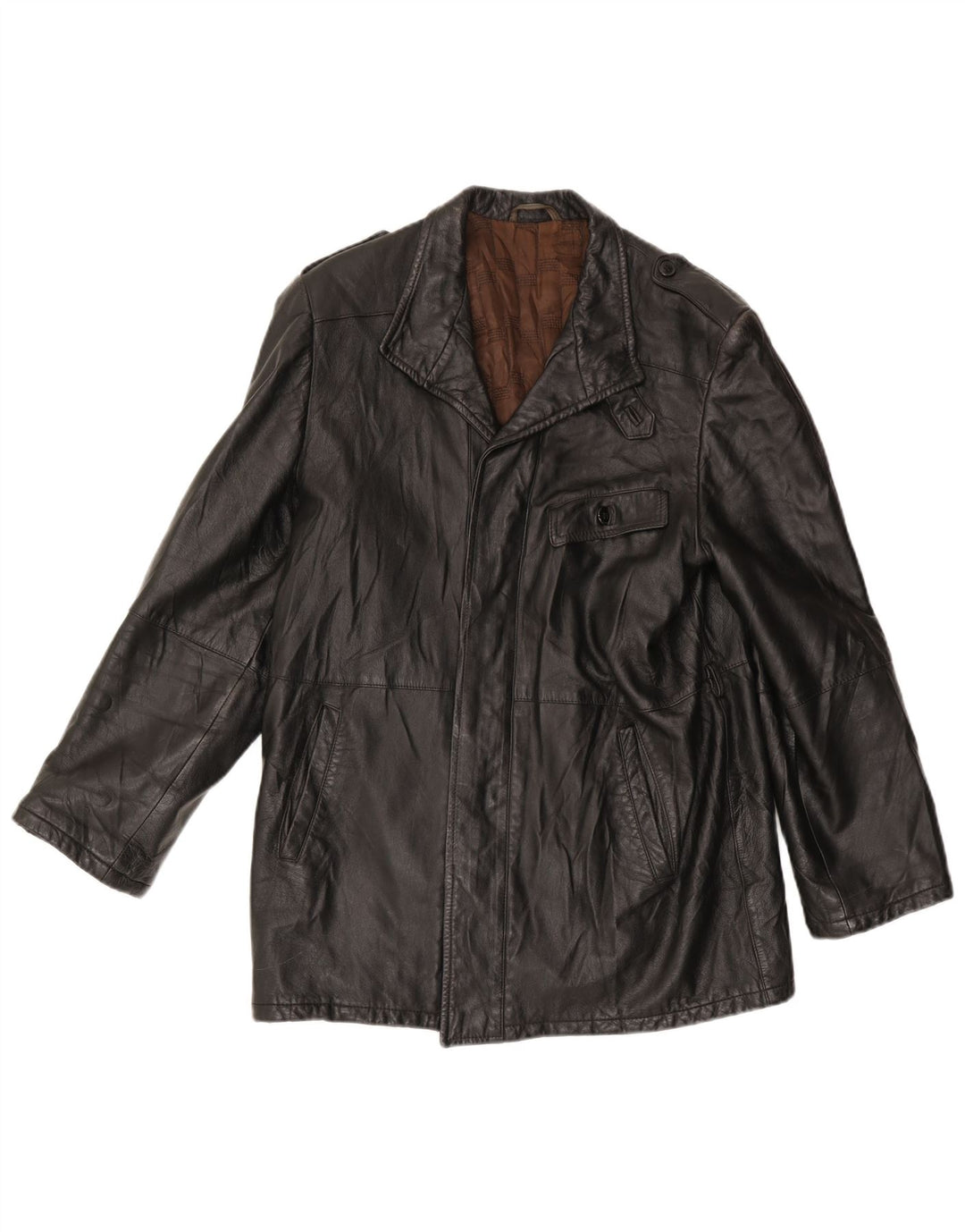 Jaqueta de couro masculina ANFOR IT 48 média preta