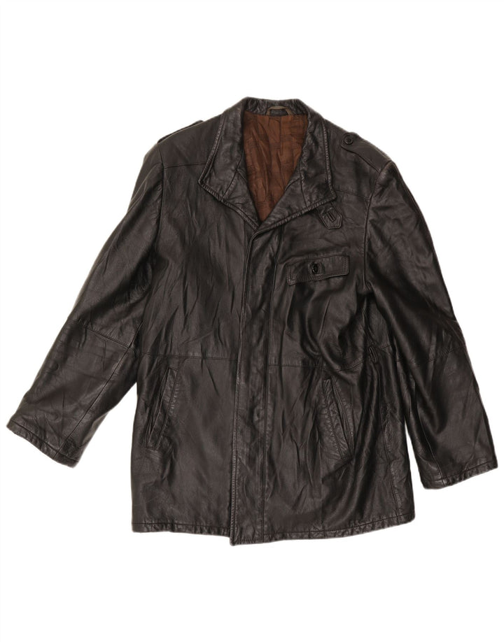 Jaqueta de couro masculina ANFOR IT 48 média preta