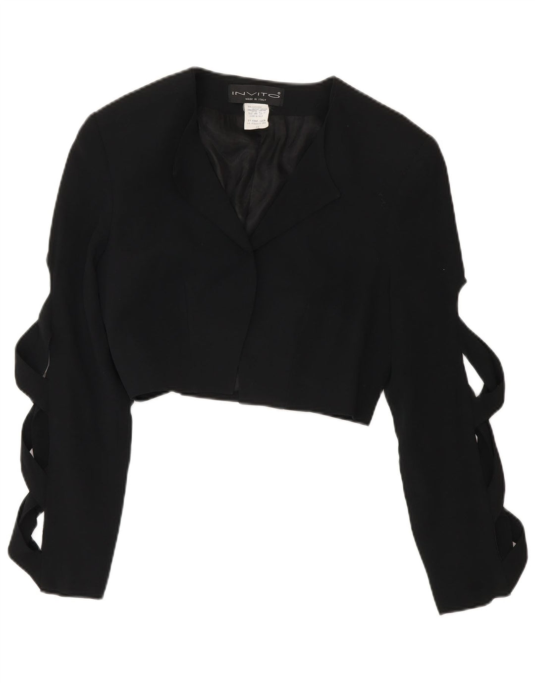 Jaqueta Bolero Feminina Vintage IT 44 Acetato Preto Médio
