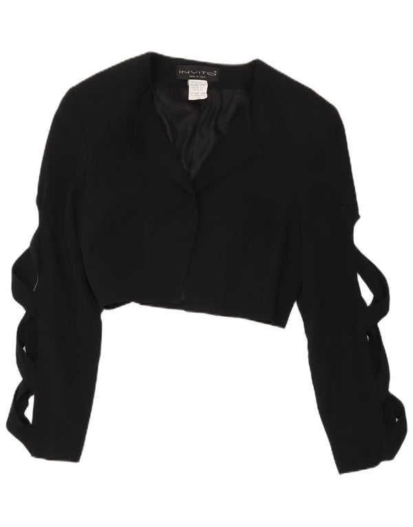 Jaqueta Bolero Feminina Vintage IT 44 Acetato Preto Médio