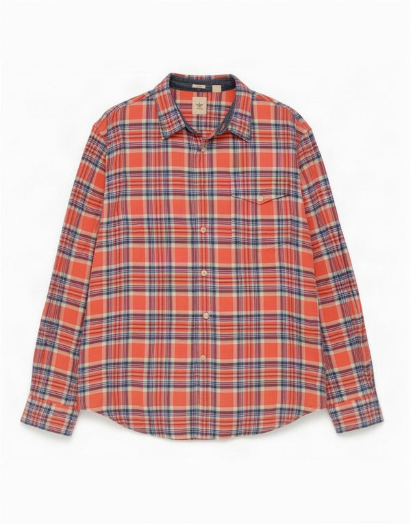 Camisa masculina Dockers de flanela grande xadrez laranja
