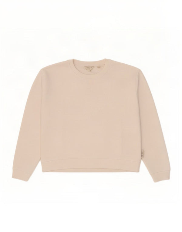 Ted Baker moletom feminino superdimensionado tamanho 2 poliéster branco pequeno