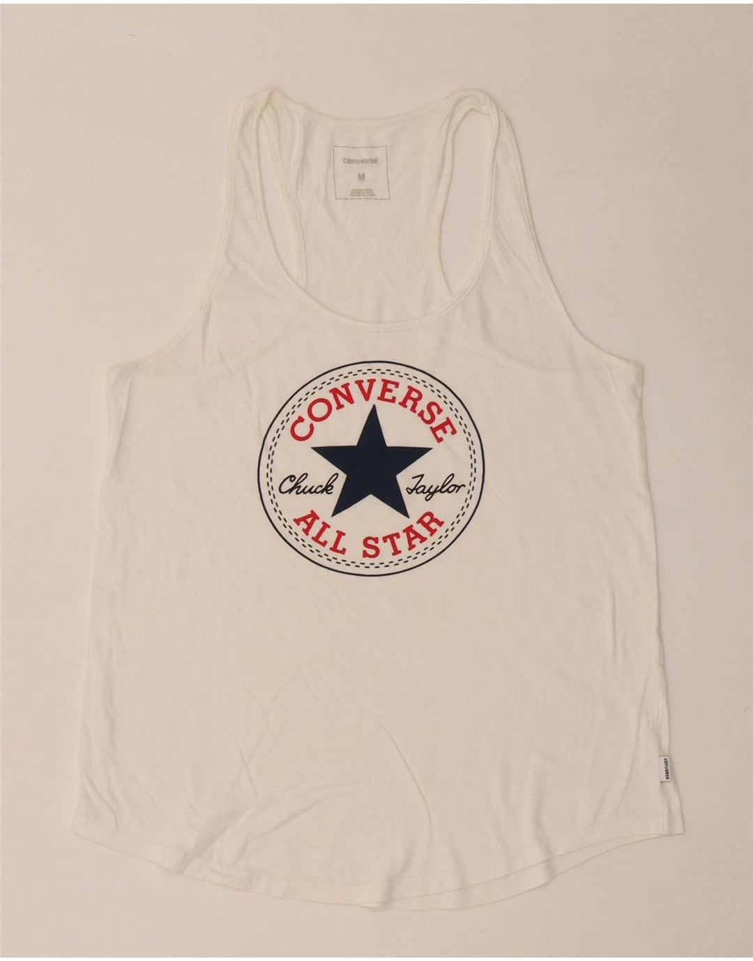 CONVERSE Womens Chuck Taylor Graphic Vest Top Reino Unido 12 Médio Branco